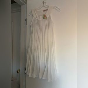 Miss Blumarine white pleated dress